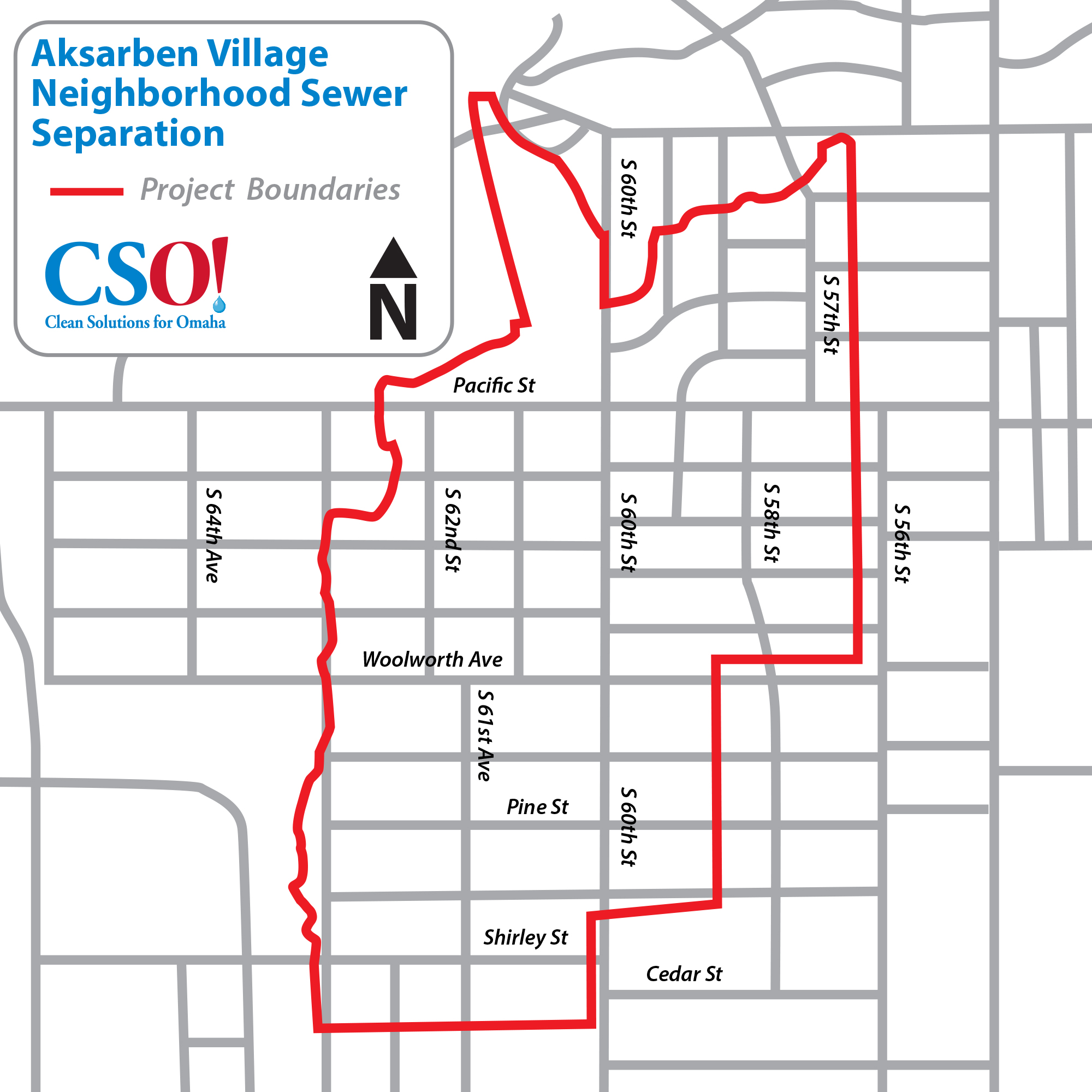 Project Map: Aksarben Village Neighborhood Sewer Separation Project